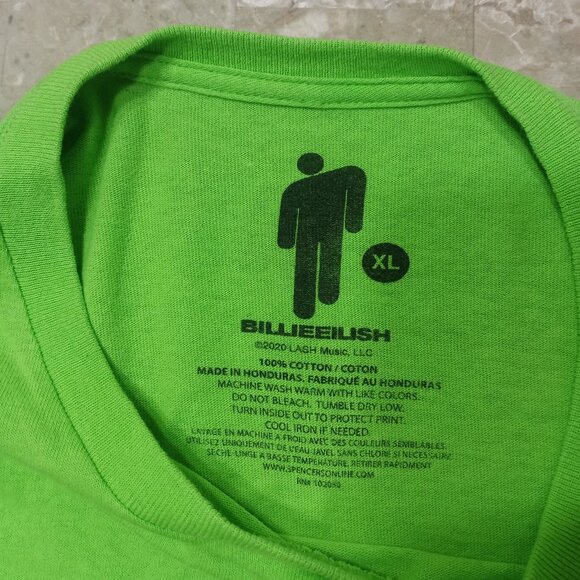Billie Eilish Neon Green Long-Sleeve XL Top - Picture 4 of 5